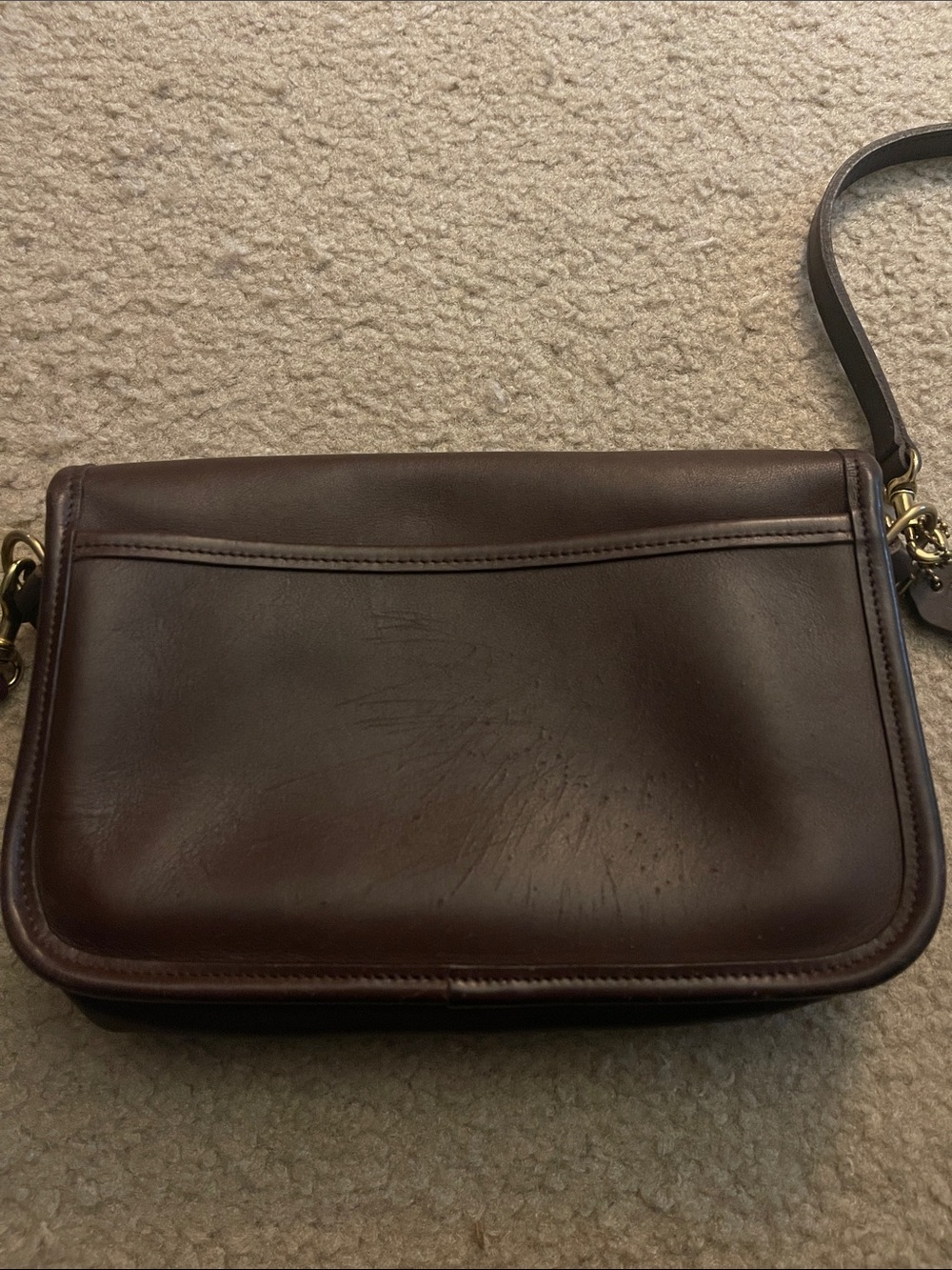 Coach Dark Brown Leather Bag with Gold Hardware - Picture 8 of 8